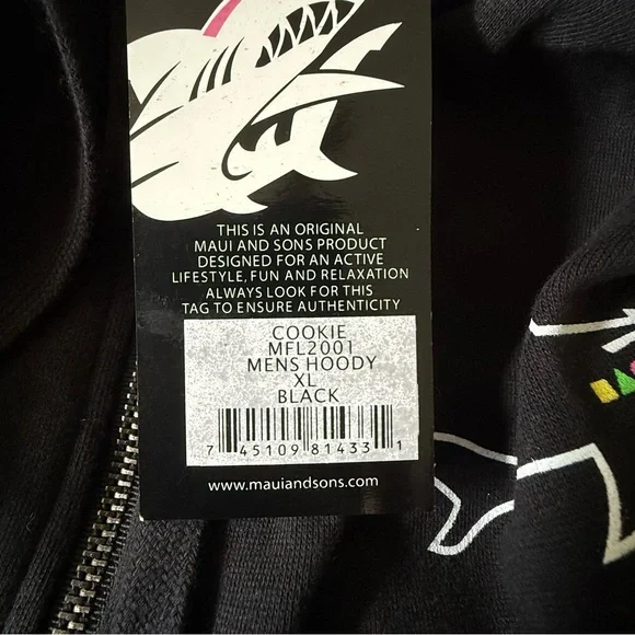 Maui and Sons Zip-Up Cookie Hoodie NWT - Picture 7 of 7